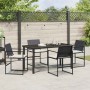 Conjunto de Comedor de Jardín 5 pcs Negro Poliratán
