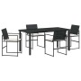 Conjunto de Comedor de Jardín 5 pcs Negro Poliratán