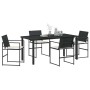 Conjunto de Comedor de Jardín 5 pcs Negro Poliratán