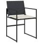 Conjunto de Comedor de Jardín 5 pcs Negro Poliratán