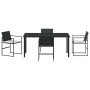 Conjunto de Comedor de Jardín 5 pcs Negro Poliratán