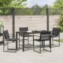 Conjunto de Comedor de Jardín 5 pcs Negro 140 x 70 x 73 cm