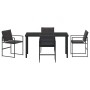 Conjunto de Comedor de Jardín 5 pcs Negro 140 x 70 x 73 cm