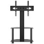Mueble de TV de esquina 2 niveles para 32-70 pulgadas negro