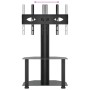 Mueble de TV de esquina 2 niveles para 32-70 pulgadas negro