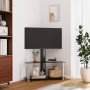 Mueble TV esquina 2 niveles para 32-70 pulgadas negro plateado en Muebles TV | Comprar online en Foro24