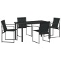 Conjunto de Comedor de Jardín 5 pcs Negro