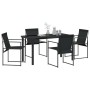 Conjunto de Comedor de Jardín 5 pcs Negro