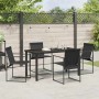 Conjunto de Comedor de Jardín 5 pcs Negro