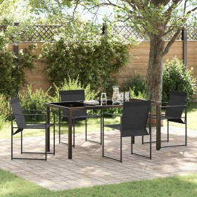 Conjunto de Comedor de Jardín 5 pcs Negro