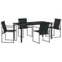 Conjunto de Comedor de Jardín 5 pcs Negro