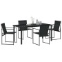 Conjunto de Comedor de Jardín 5 pcs Negro