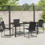 Conjunto de Comedor de Jardín 5 pcs Negro