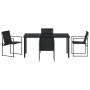Conjunto de Comedor de Jardín 5 pcs Negro