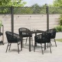 Conjunto de Comedor de Jardín 5 pcs Negro Poliratán