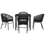 Conjunto de Comedor de Jardín 5 pcs Negro Poliratán