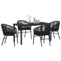 Conjunto de Comedor de Jardín 5 pcs Negro Poliratán