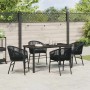 Conjunto de Comedor de Jardín 5 pcs Negro Poliratán
