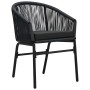 Conjunto de Comedor de Jardín 5 pcs Negro Poliratán