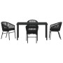 Conjunto de Comedor de Jardín 5 pcs Negro Poliratán