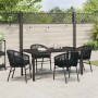 Conjunto de Comedor de Jardín 5 pcs Negro Poliratán