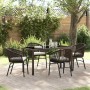 Conjunto de Comedor de Jardín 5 pcs Marrón Poliratán