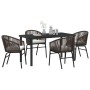 Conjunto de Comedor de Jardín 5 pcs Marrón Poliratán
