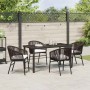 Conjunto de Comedor de Jardín 5 pcs Marrón Poliratán