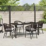 Conjunto de Comedor de Jardín 5 pcs Marrón Poliratán
