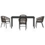 Conjunto de Comedor de Jardín 5 pcs Marrón Poliratán