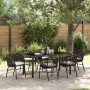 Conjunto de Comedor de Jardín 7 pcs Marrón Poliratán