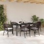 Conjunto de Comedor de Jardín 7 pcs Marrón Poliratán