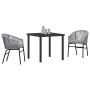 Conjunto de Comedor de Jardín 3 pcs Gris Poliratán