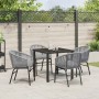 Conjunto de Comedor de Jardín 5 pcs Gris Poliratán