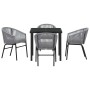 Conjunto de Comedor de Jardín 5 pcs Gris Poliratán