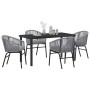 Conjunto de Comedor de Jardín 5 pcs Gris Poliratán