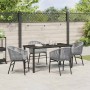 Conjunto de Comedor de Jardín 5 pcs Gris Poliratán