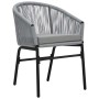 Conjunto de Comedor de Jardín 5 pcs Gris Poliratán