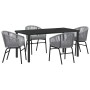 Conjunto de Comedor de Jardín 5 pcs Gris Poliratán