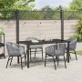 Conjunto de Comedor de Jardín 5 pcs Gris Poliratán