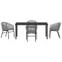 Conjunto de Comedor de Jardín 5 pcs Gris Poliratán