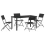 Conjunto de Comedor de Jardín 5 pcs Negro Textileno y acero