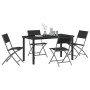 Conjunto de Comedor de Jardín 5 pcs Negro Textileno y acero