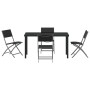Conjunto de Comedor de Jardín 5 pcs Negro Textileno y acero