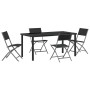 Conjunto de Comedor de Jardín 5 pcs Negro Textileno y acero