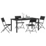 Conjunto de Comedor de Jardín 5 pcs Negro Textileno y acero