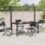 Conjunto de Comedor de Jardín 5 pcs Negro Textileno y acero