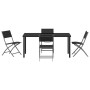 Conjunto de Comedor de Jardín 5 pcs Negro Textileno y acero