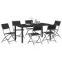 Conjunto de Comedor de Jardín 7 pcs Negro Textileno y acero