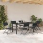 Conjunto de Comedor de Jardín 7 pcs Negro Textileno y acero